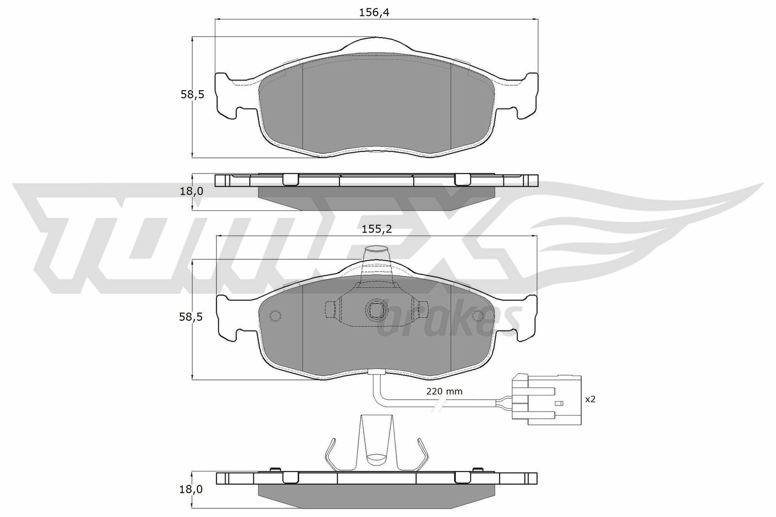 Sada brzdových platničiek kotúčovej brzdy TOMEX Brakes